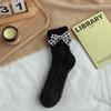 Women's Warm Solid Color Floor Socks Non Slip Plush Knitted Coral Fleece Socks No Show Socks kawaii cute men