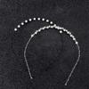 Hair Band Wedding Jewelry Black Silver for Women Headwear Pearl Crystal Wave Hairband Metal