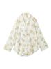 [Musha] Floral Satin Shirt