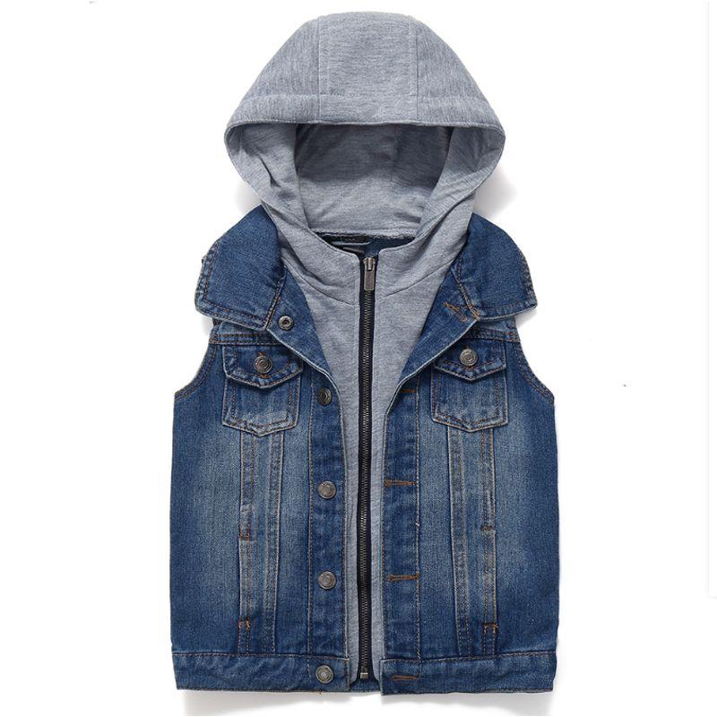Spring and Autumn Denim Vest Casual Top Coat Children's Clothing