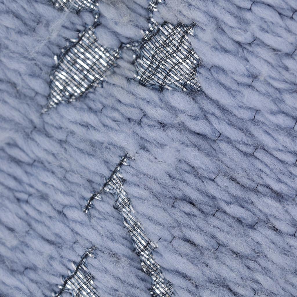 LOUIS VUITTON Escalp Logo Mania Shine Scarf M71166 light blue wool Women Used