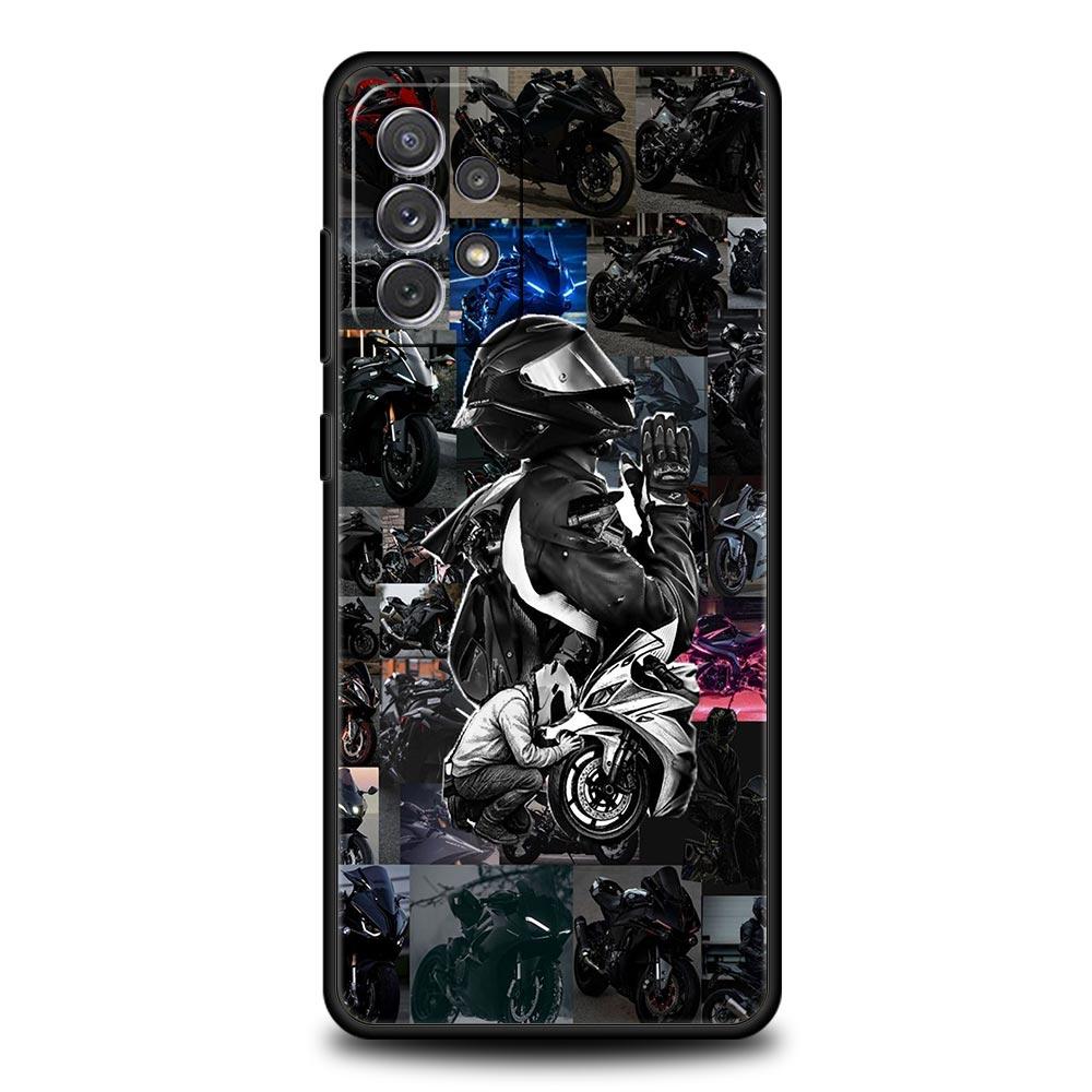 

Phone Case for Samsung Galaxy A13 A15 A17 A07 A21S A22 A23 A25 A31 A73 A32 A52 A52S A41 5G Soft TPU Shell Motorcycle Rider Bags Samsung A52 5G
