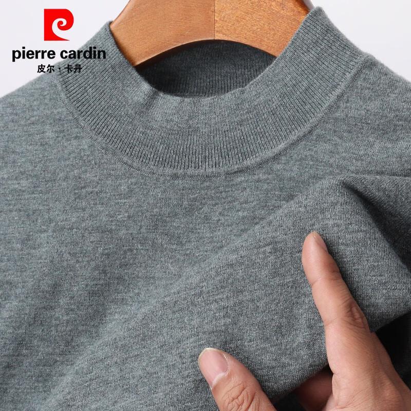 Pierre Cardin Men's 100% Wool Short Sleeve Semi-Turtleneck Sweater