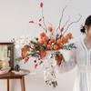 French Retro Handheld Artificial Flower Bouquet - Realistic Decorative Fake Floral Photography Props for Home Decor.