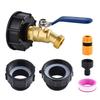 IBC Tote Adapter: 3 Thread Sizes for 275-330 Gallon Tanks - Lead-Free 3/4 Inch Garden Hose Faucet with Fine and Coarse Fittings for Garden Irrigation