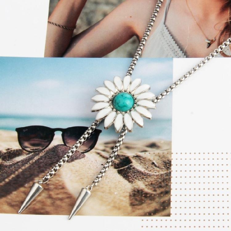 Bolo Tie Necklace for Teenage Girls Cool Chokers Daisy Jewelry Neck Chain