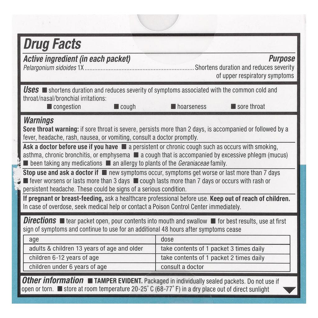 Nature'S Way, Umcka, Coldcare Children's, Fast Active, Ages 6+, Cherry Flavor, Powder 10 Packets