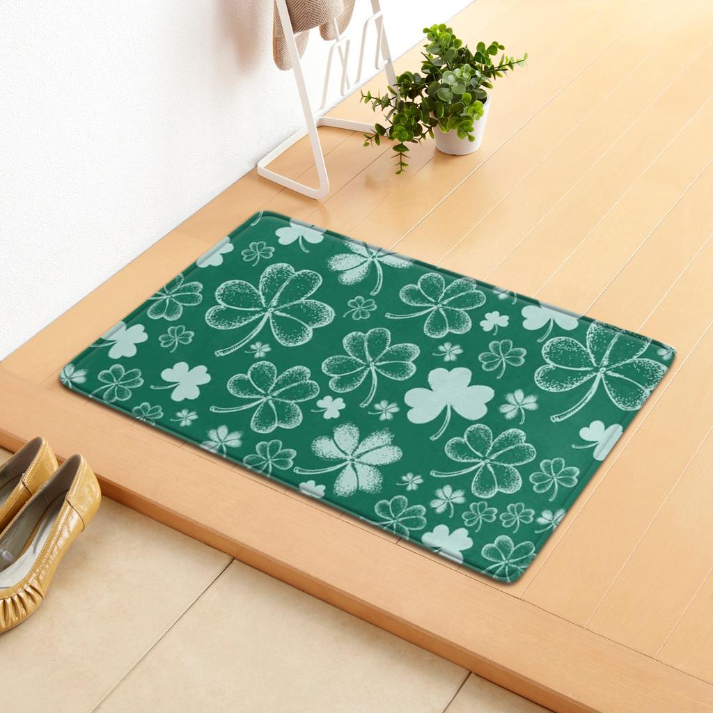 Irish Door Mat St. Patrick'S Day Absorbent Floor Mat Bedroom Shamrock Non-Slip Carpet