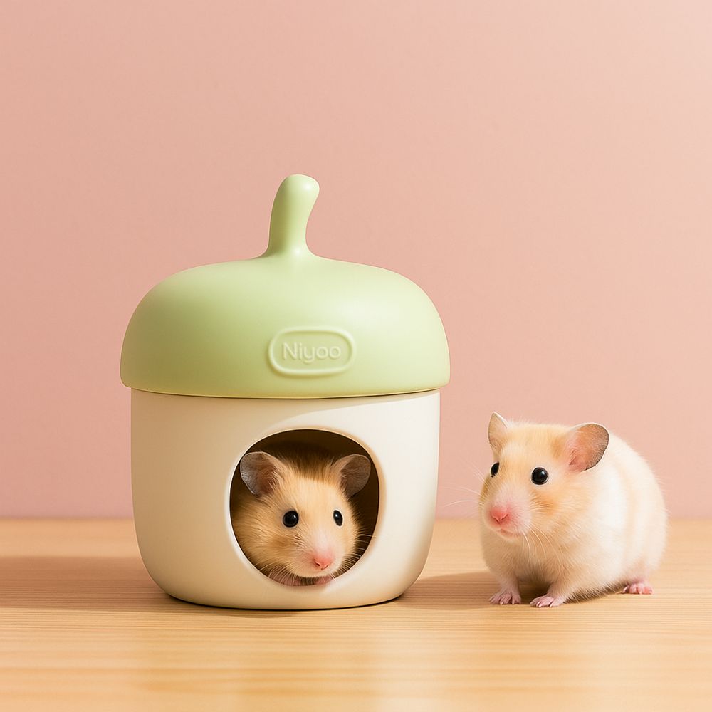 Cute Acorn Hamster Ice Cage Decorative Hamster Cooling Nest  Oversized Golden Bear