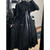 MODKOKU Gothic Lolita Dress with Ribbon and Lace Gothic Lolita Girly Long XL Cape-Style Dress, Women's Waistband, Ruffles, Long, Dress, Dreamy, Cute,