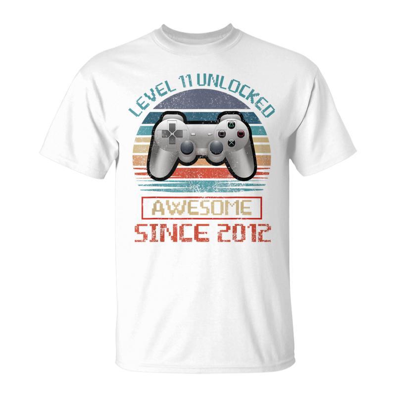 11 Years Level 11 Unlocked Awesome Since 2012 11Th Birthday Tshirt shirts graphic tee clothes graphic tee shirt Unisexs tshirt S