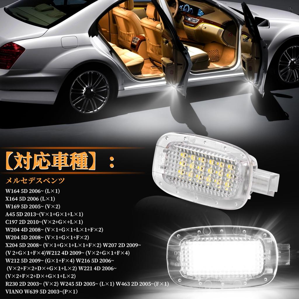 POPMOTORZ LED Curtain Lamp for Mercedes Benz W169 W245 Interior Light W204 Door Welcome