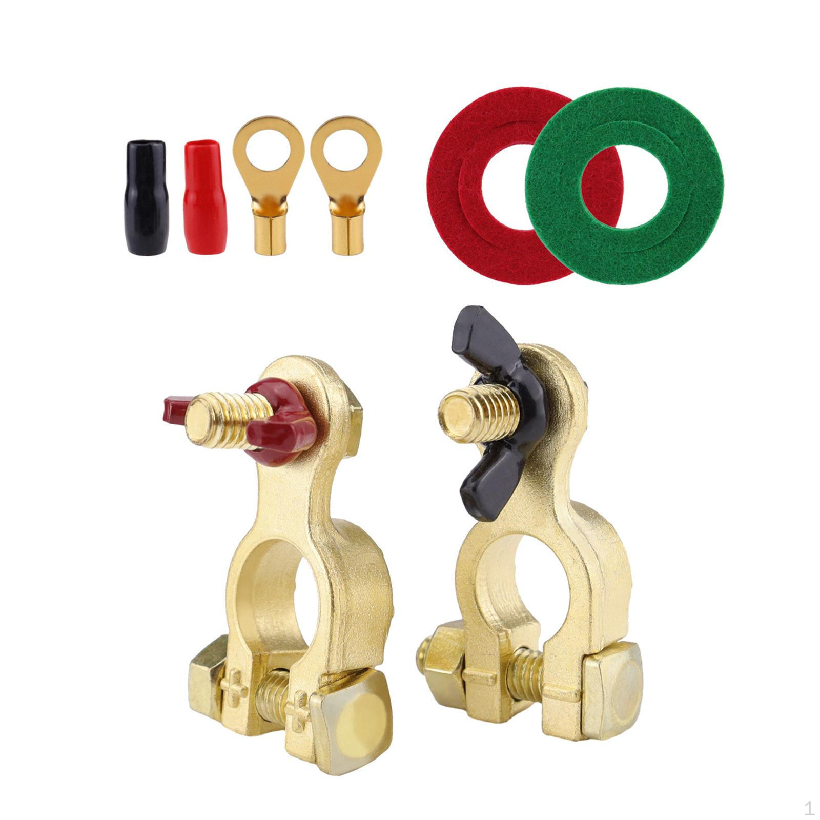 

2 Pieces Car Battery Terminal Heavy Duty,Safe Accessories Positive and Negative Compatible for