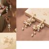 Gold Plated Irregular Shape Tassel Earrings With Faux Pearl For Women 2023 Trend