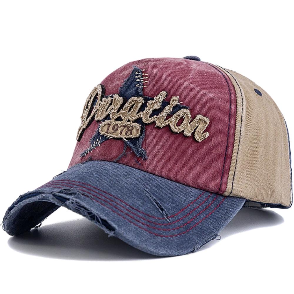 Hot Sale Vintage Cotton Baseball Cap Distressed 1978 Embroidery Dad Hat Color Blocked Cap For Men Woman Streetwear Outdoor Caps