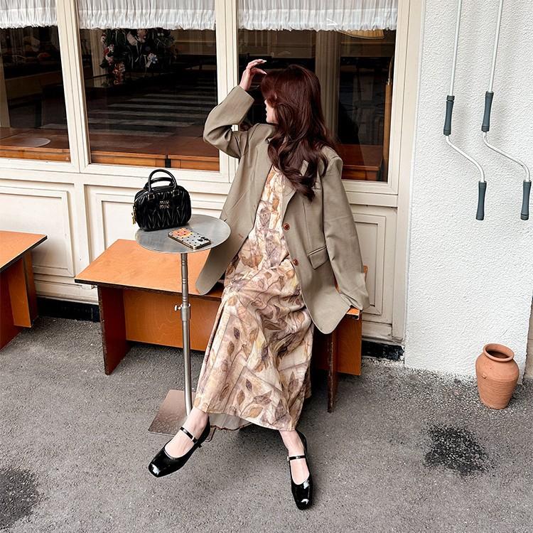 Sheepskin Version French Retro Square Head One-word Buckle Mary Jane Women's Shoes Patent Leather Flat Fairy Style Ballet Light Mouth Single Shoes