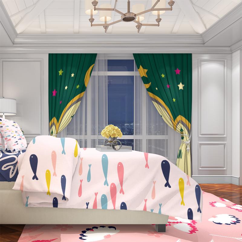 2 szt. - Post - Ramadan pomyślny - Zasłona z nadrukiem - Materiał poliestrowy - odpowiednia do sypialni, salonu, gabinetu,