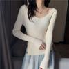 Vielseitiger V-Ausschnitt Basis-Pullover Strickpullover für Damen Herbst- und Winterdesign Sinn Schlitz Slim Fit Pullover Top