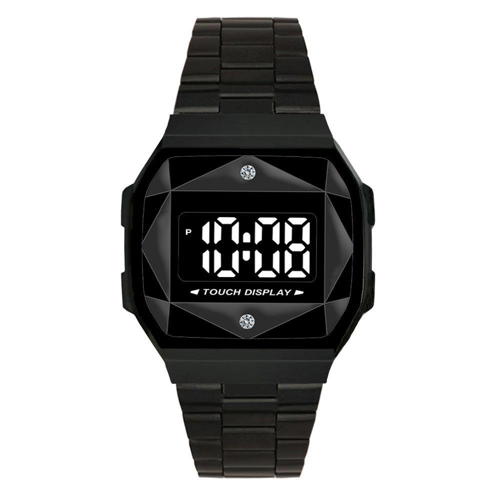 Reloj Electrónico T-66 Caja de Aleación Reloj LED Táctil Resistente al Agua Pantalla Táctil Esfera de Diamante