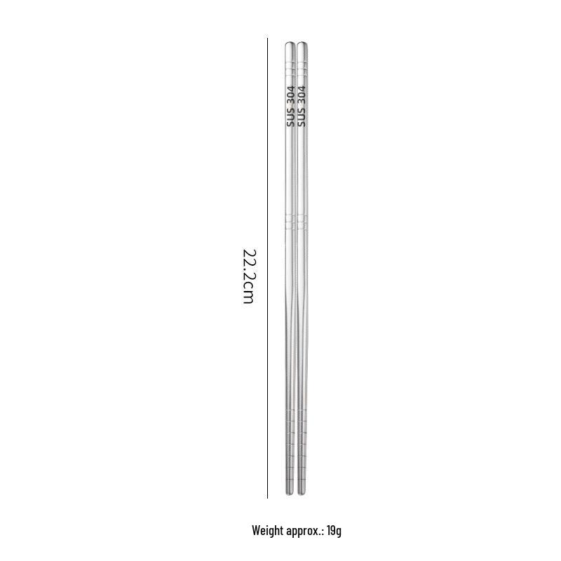 304 Stainless Steel Non-slip Anti-mold Hollow Chopsticks Set for Home, Restaurant, Hotel, or Canteen Use.