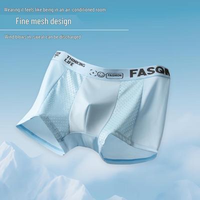 Ice Silk Men's Mesh Boxer Briefs - Breathable, Antibacterial & Lightweight