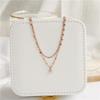Women's Korean-Style Titanium Steel Double-Layer Diamond Necklace - Fashionable Clavicle Chain