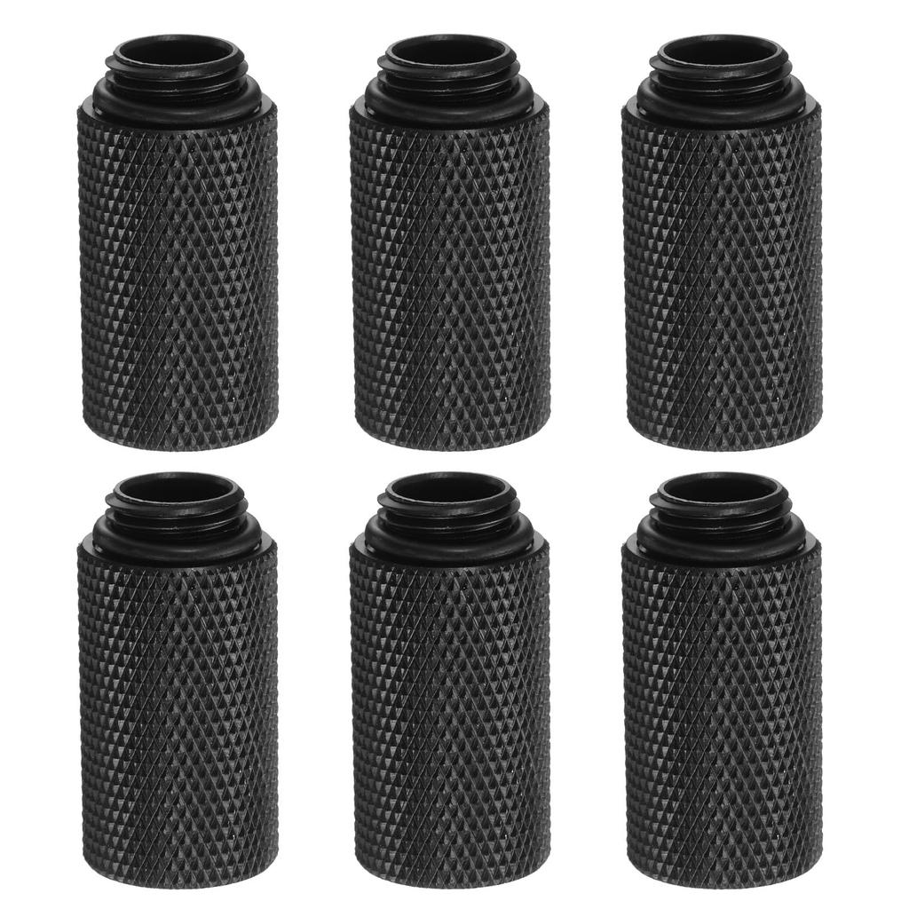 Uxcell 6pcs Water Cooling Adapter G14" Thread Female To Male 1.18" Column Length Mini Compression Fitting Copper Extender Fitting with O-ring for