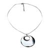 Stainless Steel Silver Lump Necklace Simple Pendant Neckchain Jewelry Piece for Layering Styling Advanced Feelin
