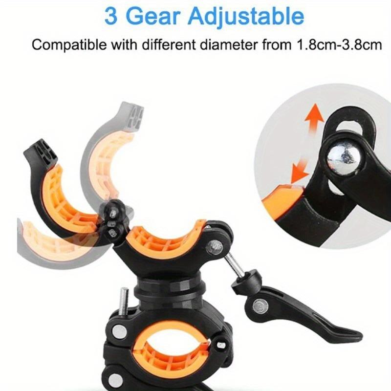Upgraded Bicycle Holder - 360° Rotation 3-Setting Flashlight & Mini Pump Mount | Perfect for Night Rides (No Battery)