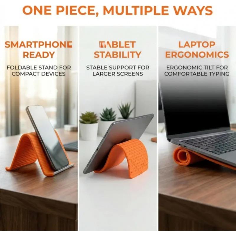 Universal Flexi-Stand, Portable Foldable Phone Holder, Bendable Rollable Foldable Design Wrap Around Mount Holder for Laptop