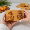 3D Wooden Cookie Molds for Baking-Embossed Gingerbread&Pumpkin Shaped Cutters, Reusable Dough Press Stamps for Holiday Cookies