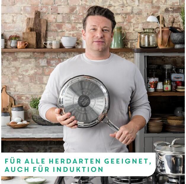 Набор сковородок Tefal E304S344 Jamie Oliver Cook's Direct из нержавеющей стали, 3 шт.