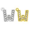Customizable Rhinestones Letter Charm Pendant Set 26 Gold Fashionable Pendants for Necklace and Bracelet Crafting