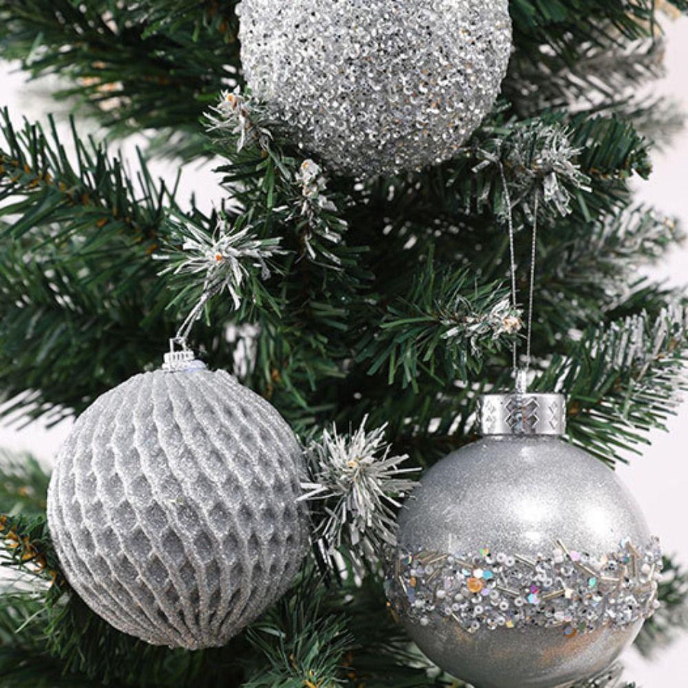 6pcs 8CM Christmas Ball Set Shatterproof Electroplating Ball  New Year