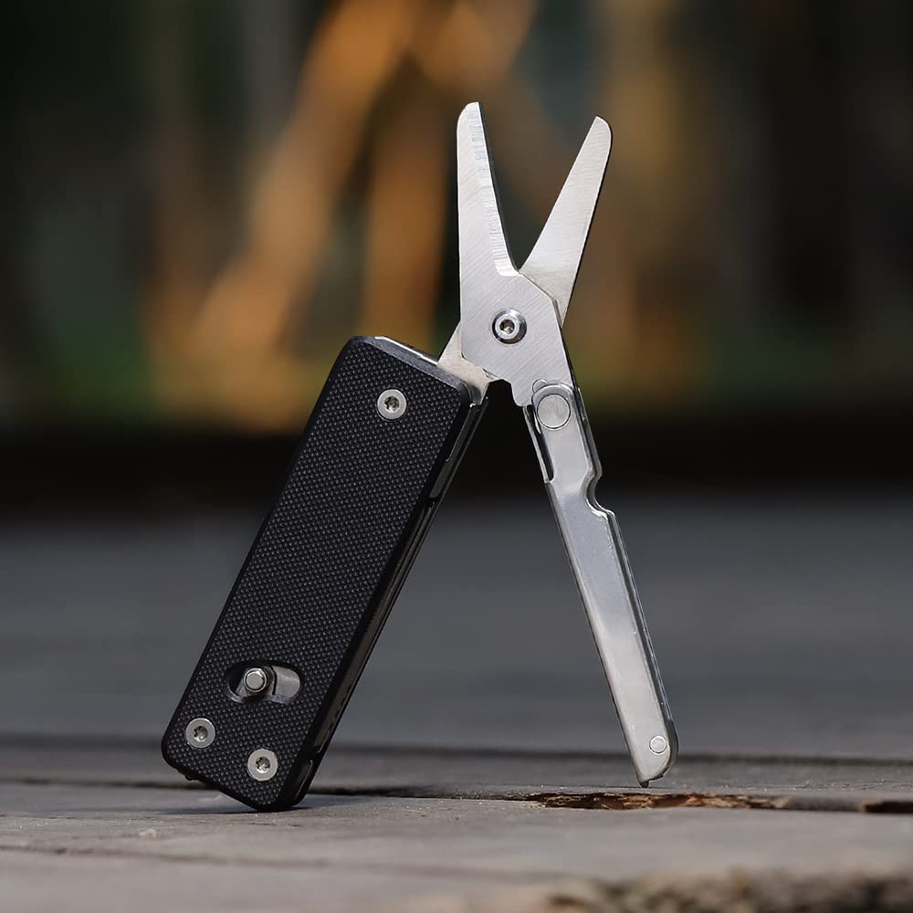 ROXON KS2E Elite D2 Blade 13 In 1 Multi-Tool Functional Pocket Knife with Large Scissors, G10 Handle, Pocket Clip, Perfect for