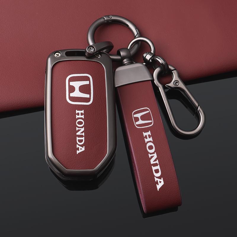 Zinc Alloy Leather Car Remote Key Case Cover Protector Shell For Honda Civic Accord City CR-V HR-V Odyssey Jazz Fit 2021-2022 LK6
