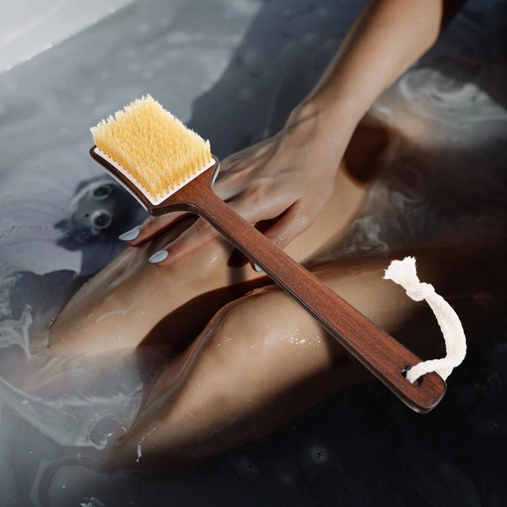 Ergonomic Long Handle Hair Brush Wood Bath Brush Scrubbing Brush Shower Back Scrub  Skin Cleanser