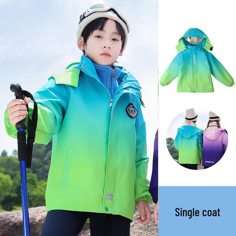 Autumn/Winter School Uniform Set: Velvet-Enhanced Windbreaker & Kindergarten Three-Piece Set