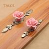 Vintage Ceramic Rose Closet Dresser Knob Handle Cupboard Cabinet Drawer Pull Decoration