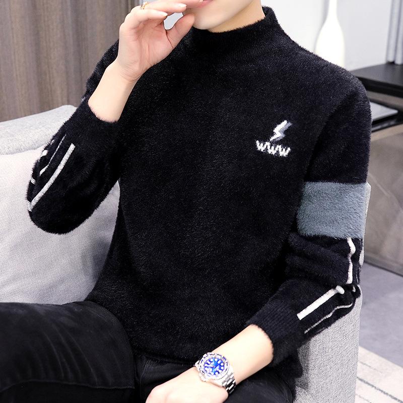 

Men s Thick Half-High Collar Wool Sweater - New Winter Casual Knitwear 2XL