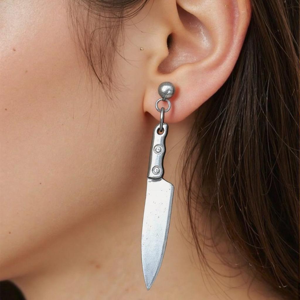 Stylish Y2K Punk Earring with Unique Handmade Unisex Design Ear Drop Lightweight Alloy Jewelry for Trendy Looks