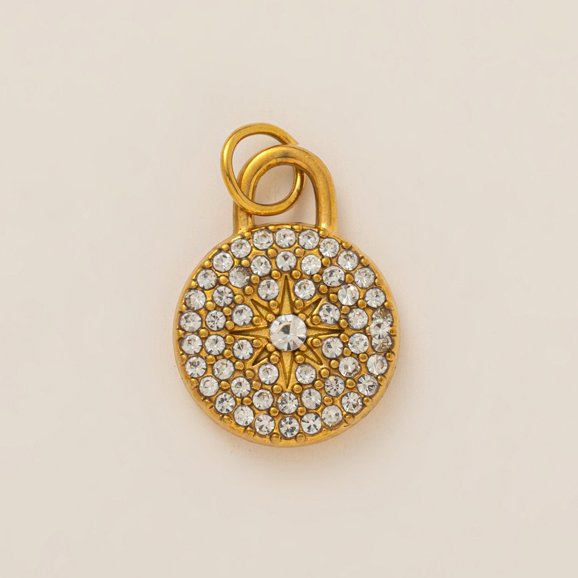 Stainless Steel Heart Zircon Pendant Necklace, 18K Gold-Plated, Multiple Styles Available.