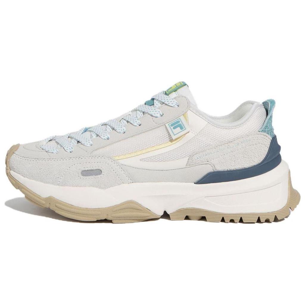 FILA Quasar Cushioning, Wear Resistant Low top Casual Shoes Unisex Beige Blue Korean Style 1RM02617F_098