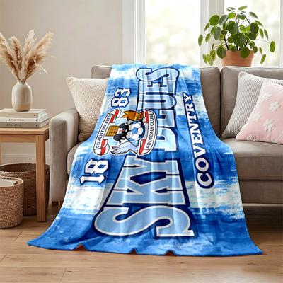 Coventry City F.C. Blanket Flannel Blanket Soft Cozy Plush Throw for Sofa Bed Lightweight Home Decoration Gifts for Christmas Various Holidays