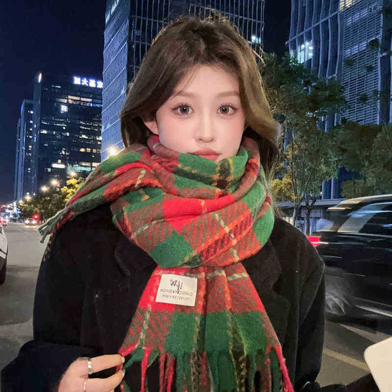 

Большая коллекция в клетку ~ Клетчатый шарф с бахромой женский сезонный студенческий теплый атмосферный шарф