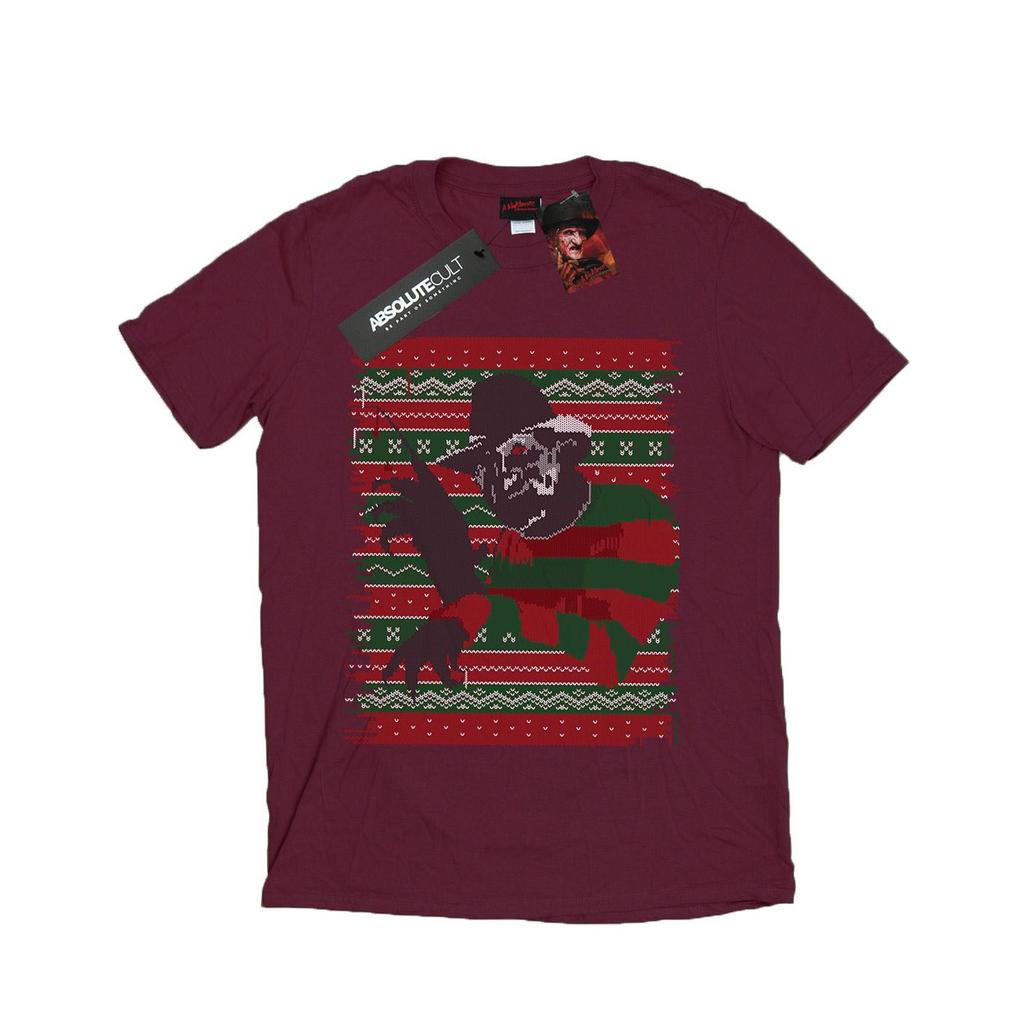 A Nightmare On Elm Street Mens Christmas Fair Isle T-Shirt