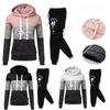 Dames Trainingspak Kleurblok Veelzijdig Hoodie Jogging Zwart Sweatpants Bedrukking Mode Tops Casual Outfits