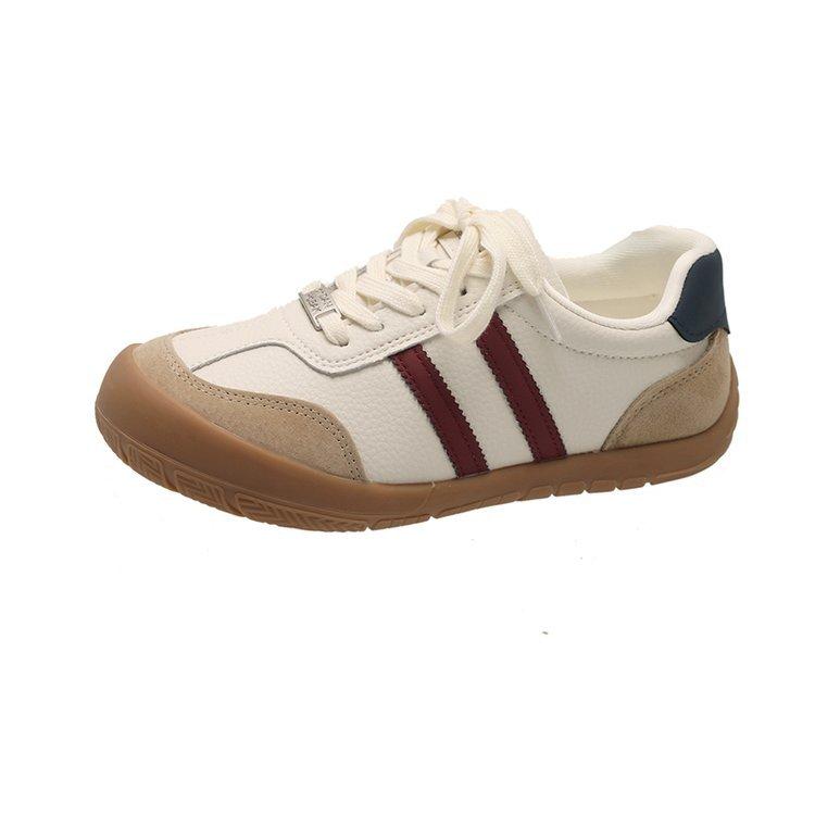 Cowhide Version~ Maillard Wind and Moral Training Shoes Women's 2025 New Spring and Autumn School Shoes Flat-bottomed Running Casual Board Shoes