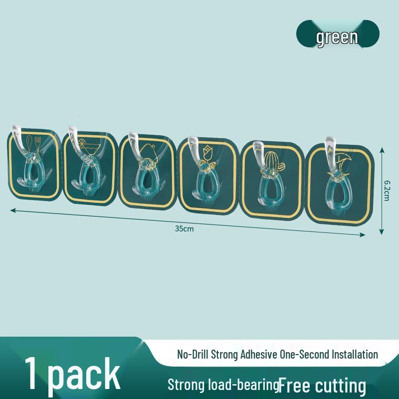 LIEI No-Drill 6-Hook Over-Door Coat Rack