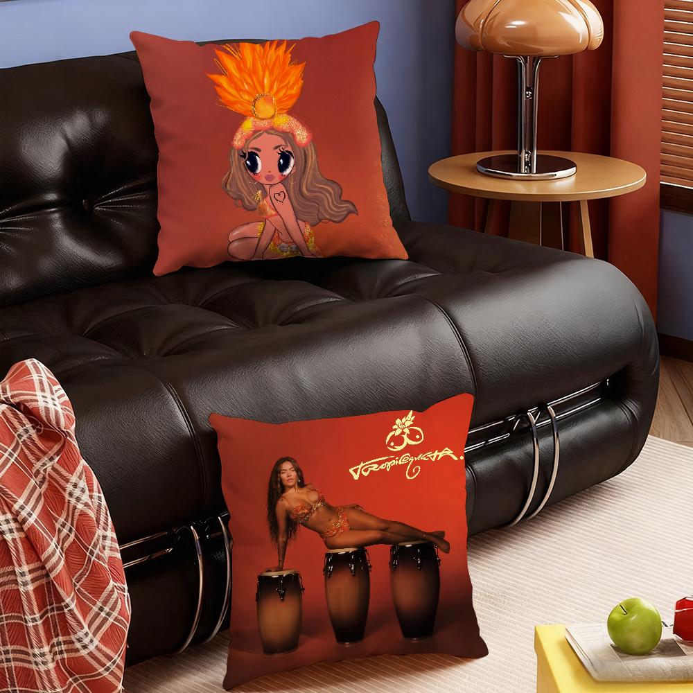 Sängerin Karol G Tropicoqueta Kissenbezug Schlafzimmer Sofa Wohnzimmer Rückenlehnen Dekoration Quadratisches Kissen Nickerchenzeit